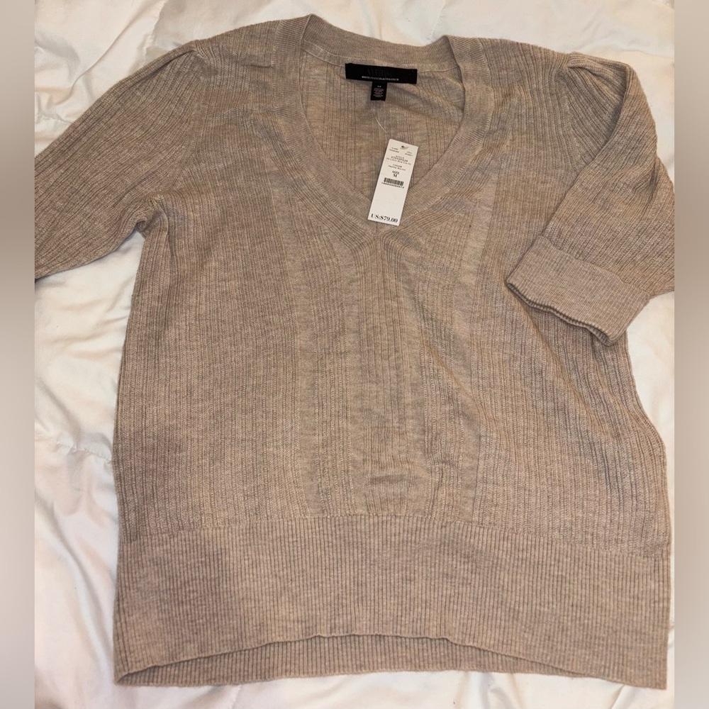 WHBM Beige Knit Sweater